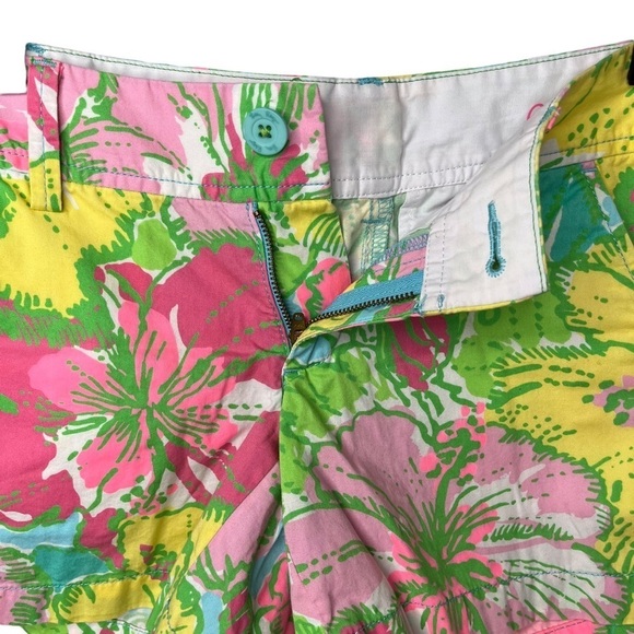 Lilly Pulitzer The Callahan Shorts Tropical Hibiscus Print Size 0 Beach - Picture 3 of 9